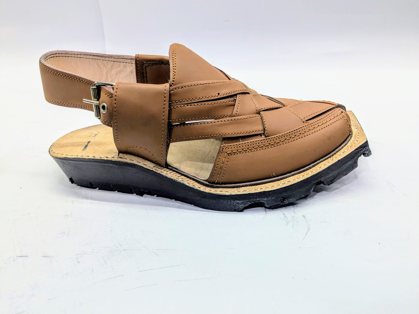 BROWN PREMIUM LEATHER VIBRAM SOLE SPECIAL NOROZI CHAPPAL (BVNKAR-802)