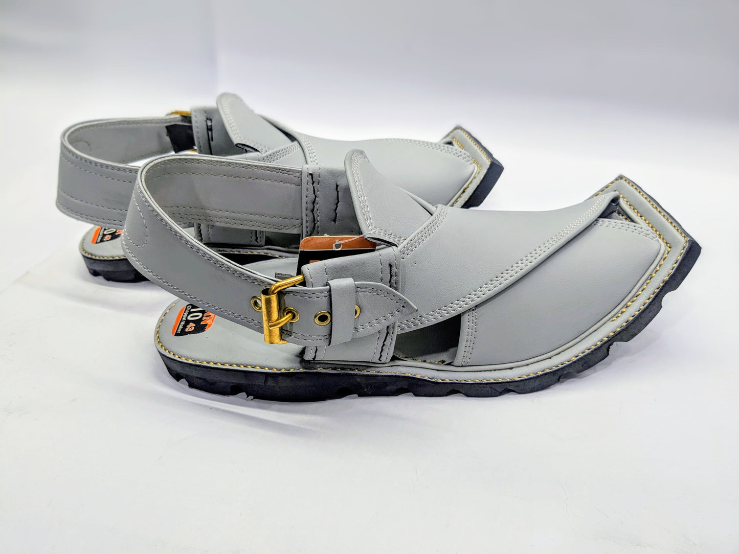 Single Sole SPECIAL VIBRAM CHARSADA CHAPPAL ~ SILVER GRAY (SGSKAR-602)