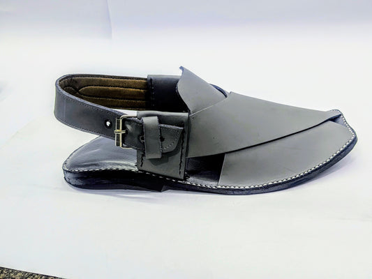 ELEGANT SINGLE SOLE CHARSADA CHAPPAL~ SILVER GRAY ( CGCKAR-702)