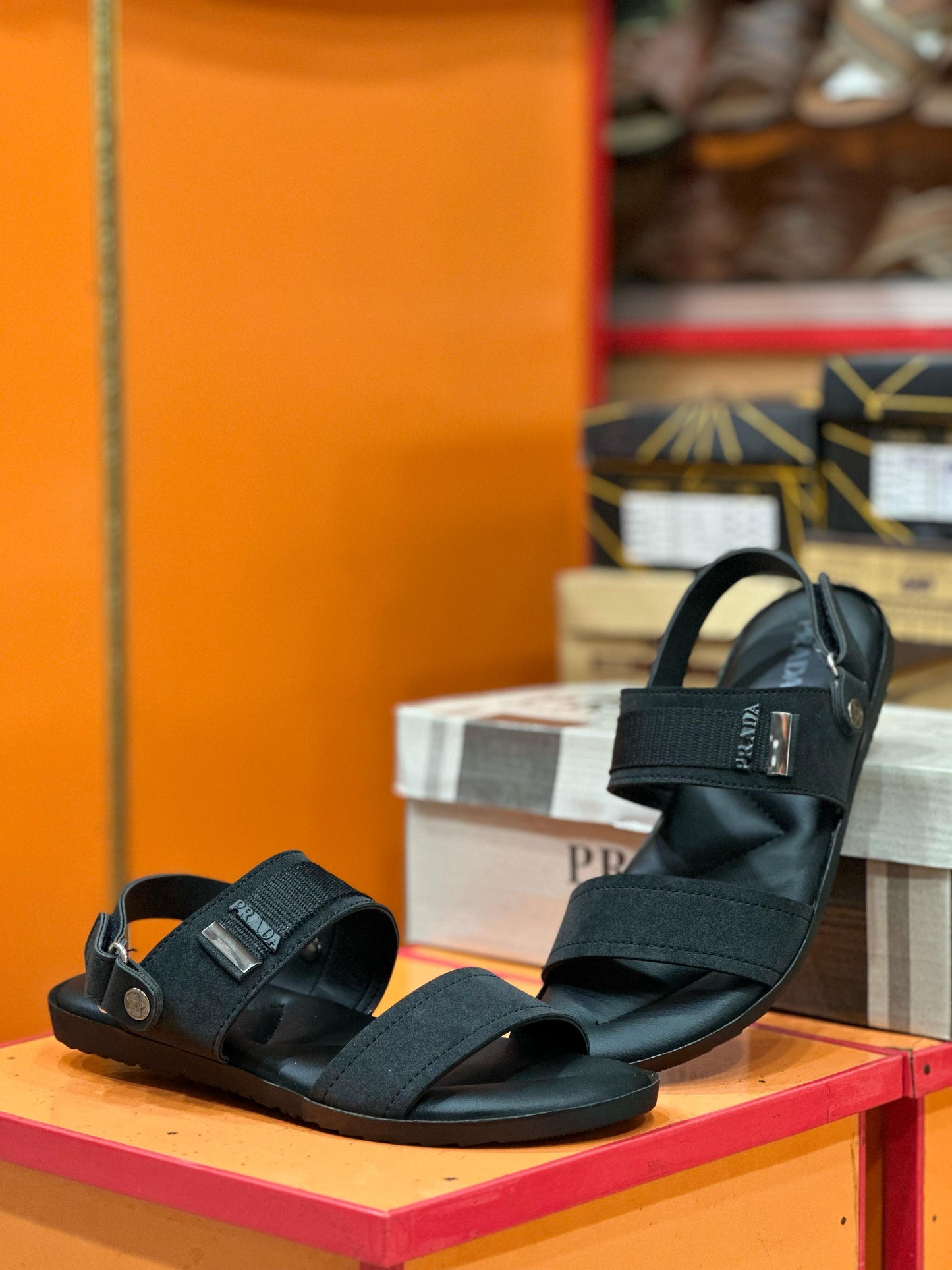 BLACK CASUAL SANDAL FOR MEN~ MEDICATED SOLE (BCSSAN-064)