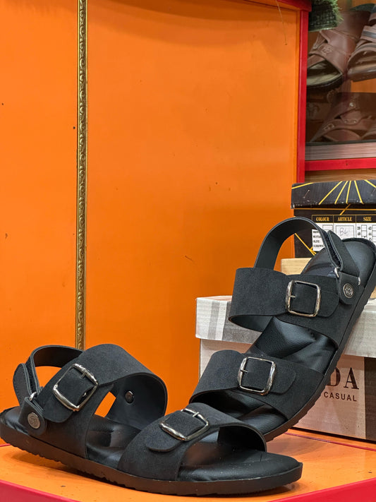 BLACK CASUAL KAR SANDALS ( BKSSAN-065)